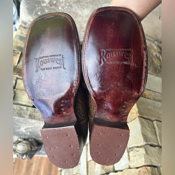 Men's Brown Western leather RousWest Boots New with box Sz-27.5 (US 9) locBB - Picture 11 of 13